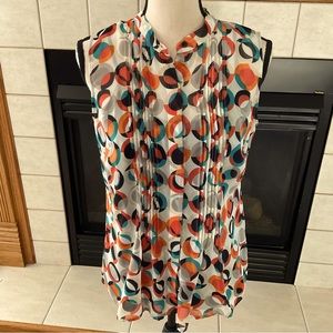 Liz Claiborne Sleeveless Blouse w/Built-in Tank, Women’s Sz S